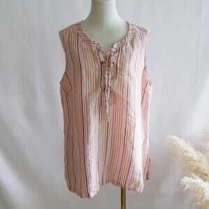 Tommy Bahama Linen Stripe camp shirt size L